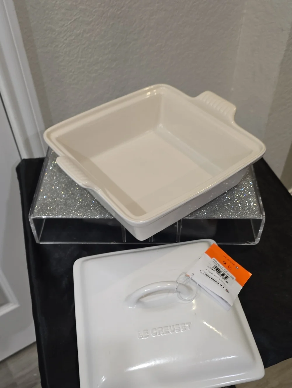 Le Creuset Heritage 1.7QT Square Covered Baking Dish- Cotton Wild